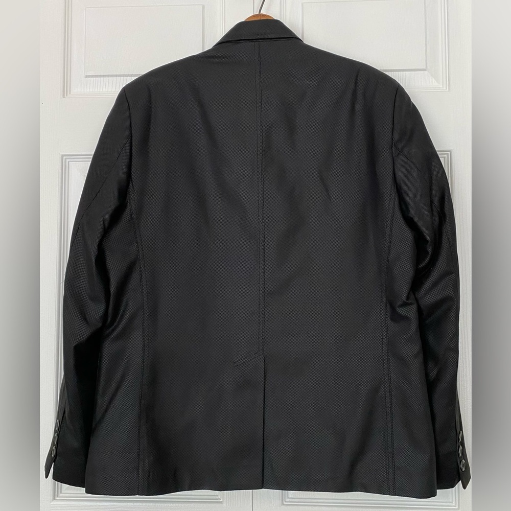 Mondo Menswear Blazer Jacket Black Zipper Leather Accent New size X-Large - Picture 2 of 15